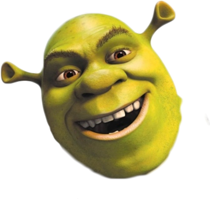 shrek's ruggedly handsome face................